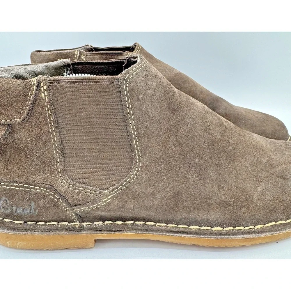 Georgia Boot Giant Chelsea Boots Mens 9.5 Brown Suede Slip On Casual Work